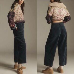 Pilcro Dark Gray Barrel corduroy pants